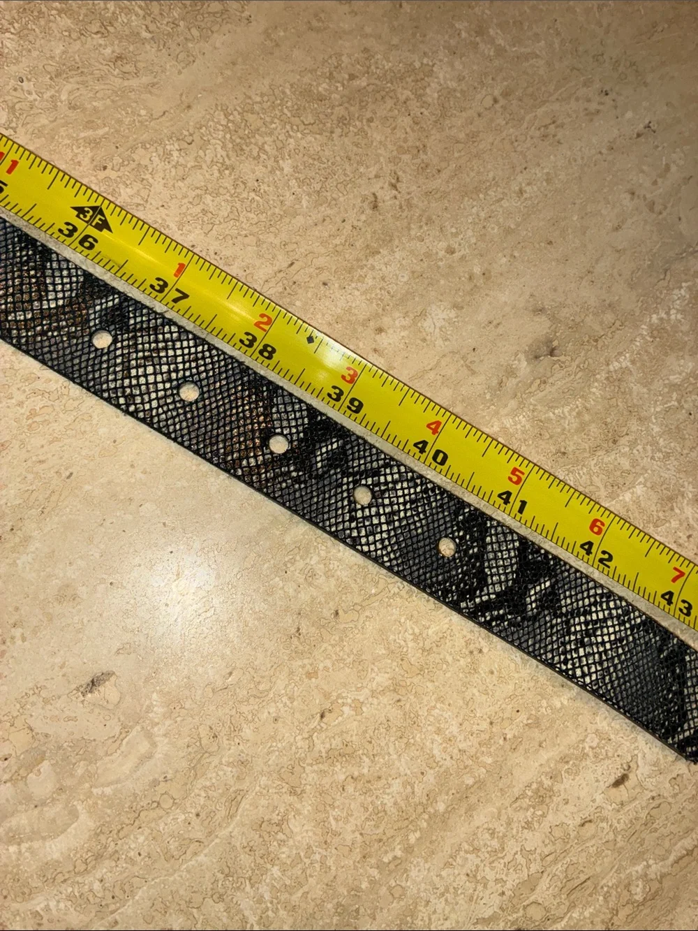 Streets Ahead belt, women's L, black and grey snake print, silver buckle. Euc